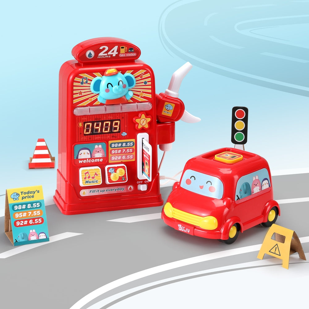 Pretend Play - Kids Gas Petrol Station Pumper Pretend Play Toys Car Music Card Playset