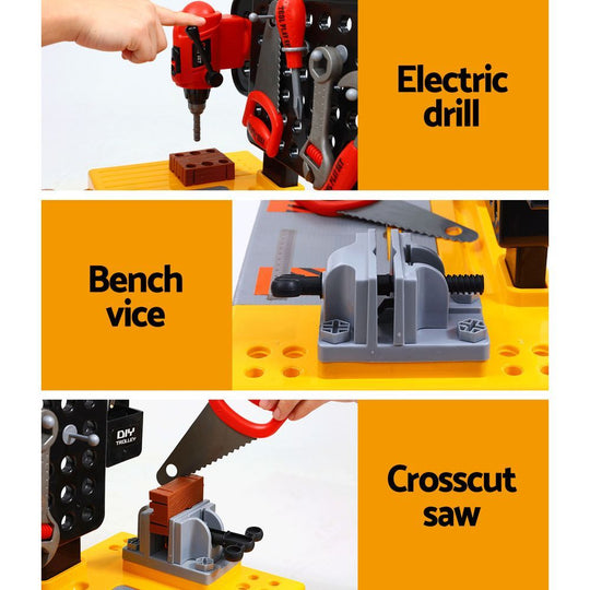 Kids Pretend Play Set Workbench Tools 54pcs Builder Work Childrens Toys - Pretend Play