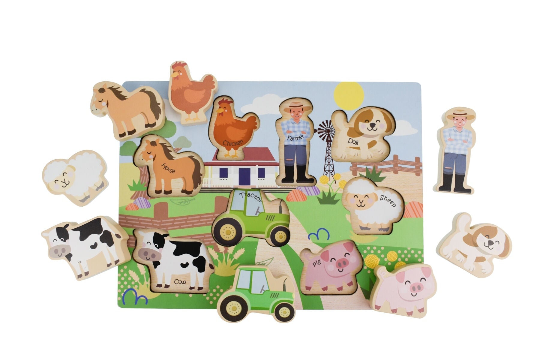 Wooden Farm Animal Puzzle Toy 22.5x30cm