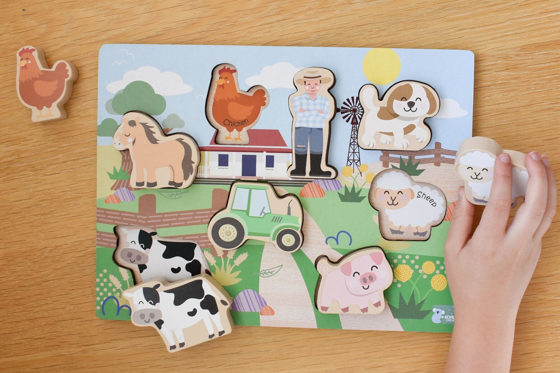 Wooden Farm Animal Puzzle Toy 22.5x30cm