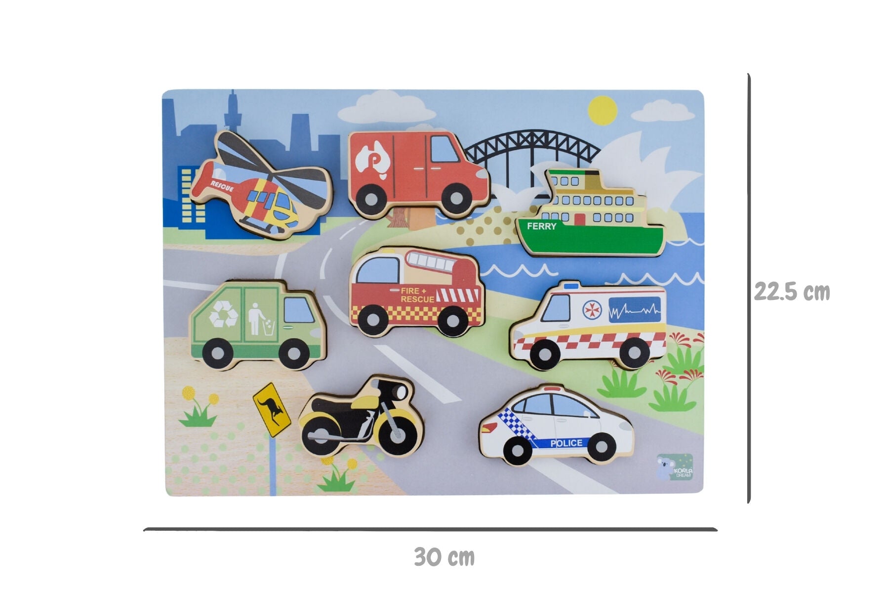 Wooden Transport Puzzle Toy 22.5x30cm