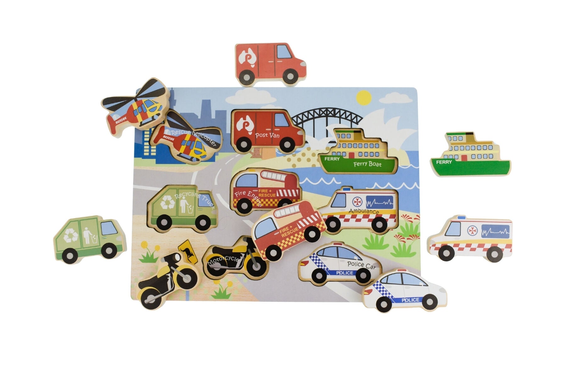 Wooden Transport Puzzle Toy 22.5x30cm