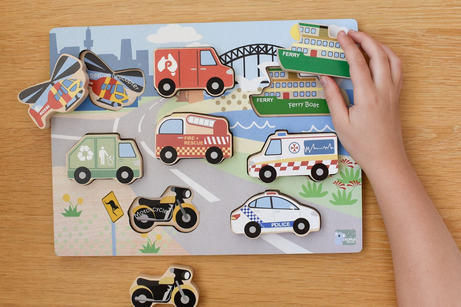 Wooden Transport Puzzle Toy 22.5x30cm