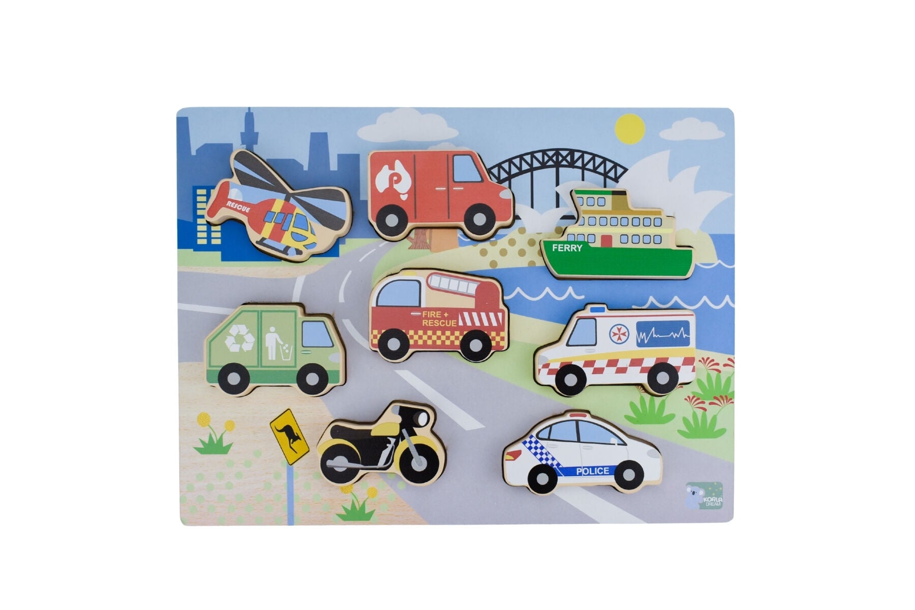Wooden Transport Puzzle Toy 22.5x30cm