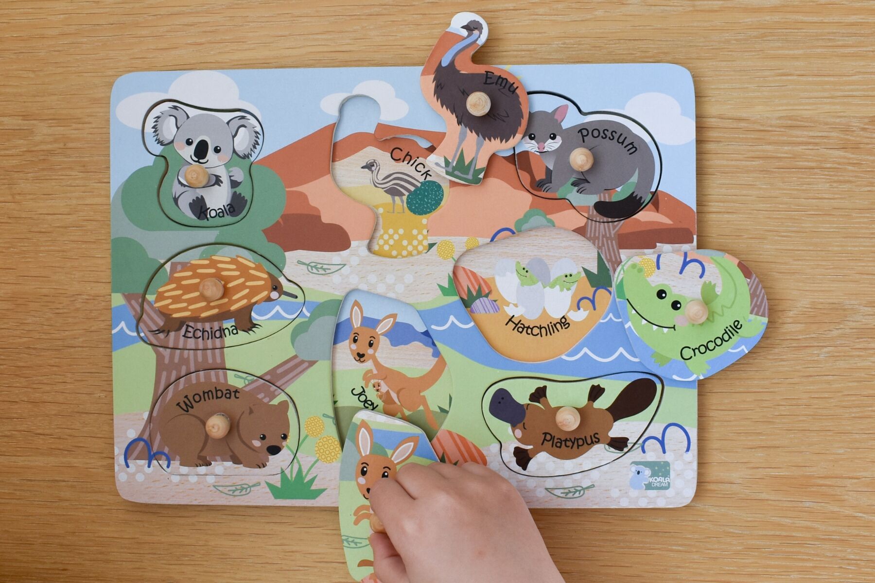 Peg Puzzle Australian Animals 30x23x2.5cm
