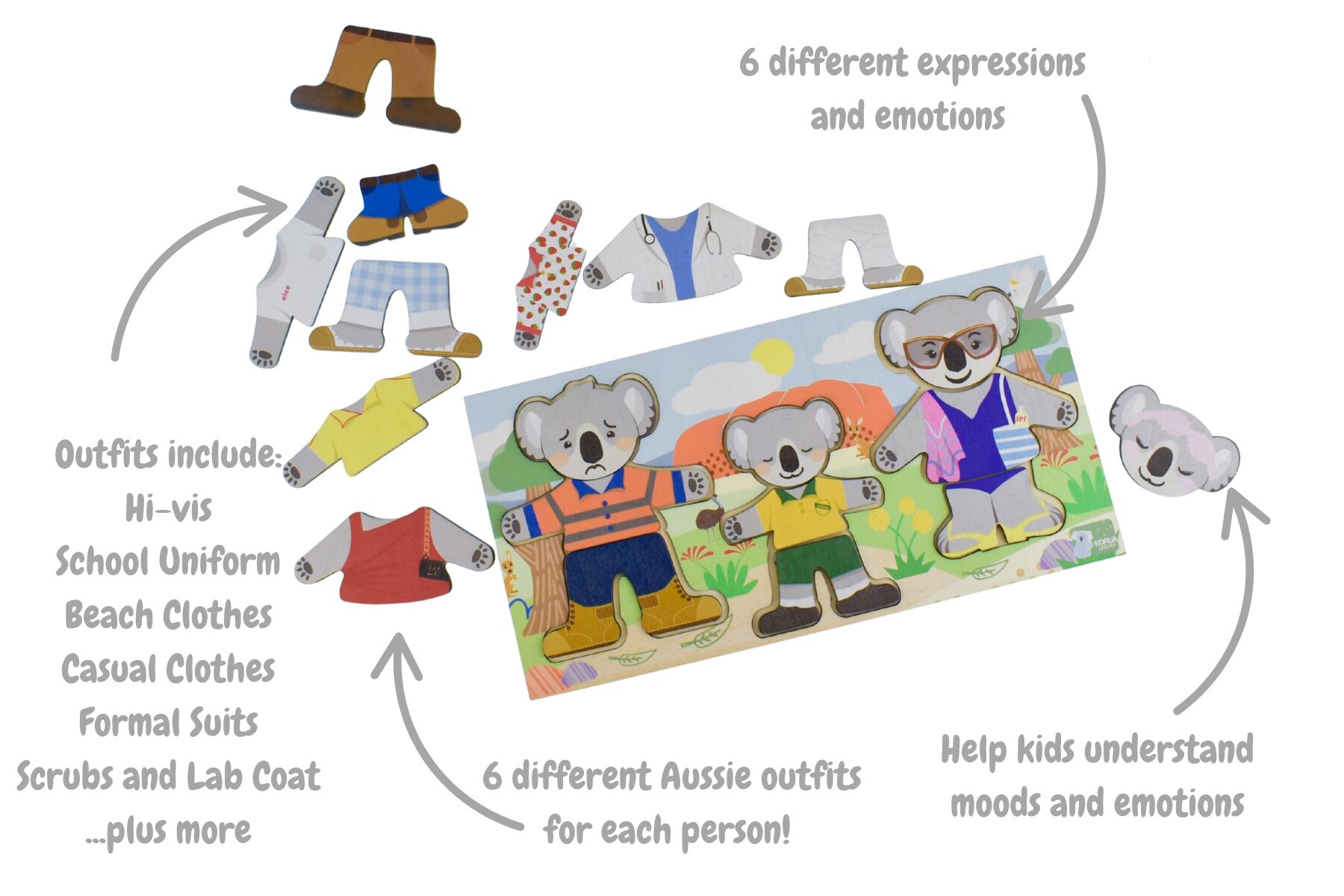 Puzzle Family Set With Expressions 28x14.5x4cm
