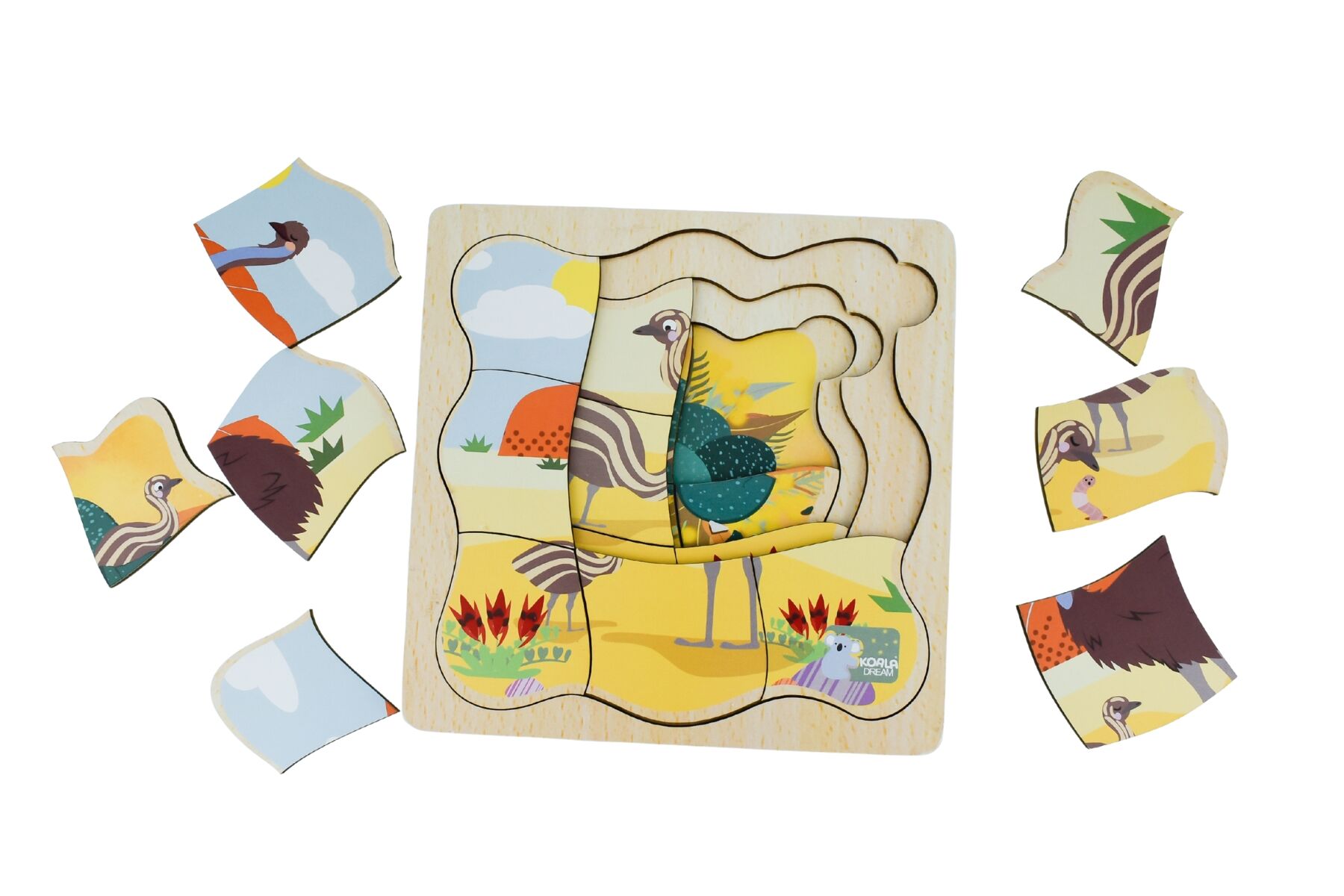 Emu Life Cycle Puzzle Educational 15x15x1cm