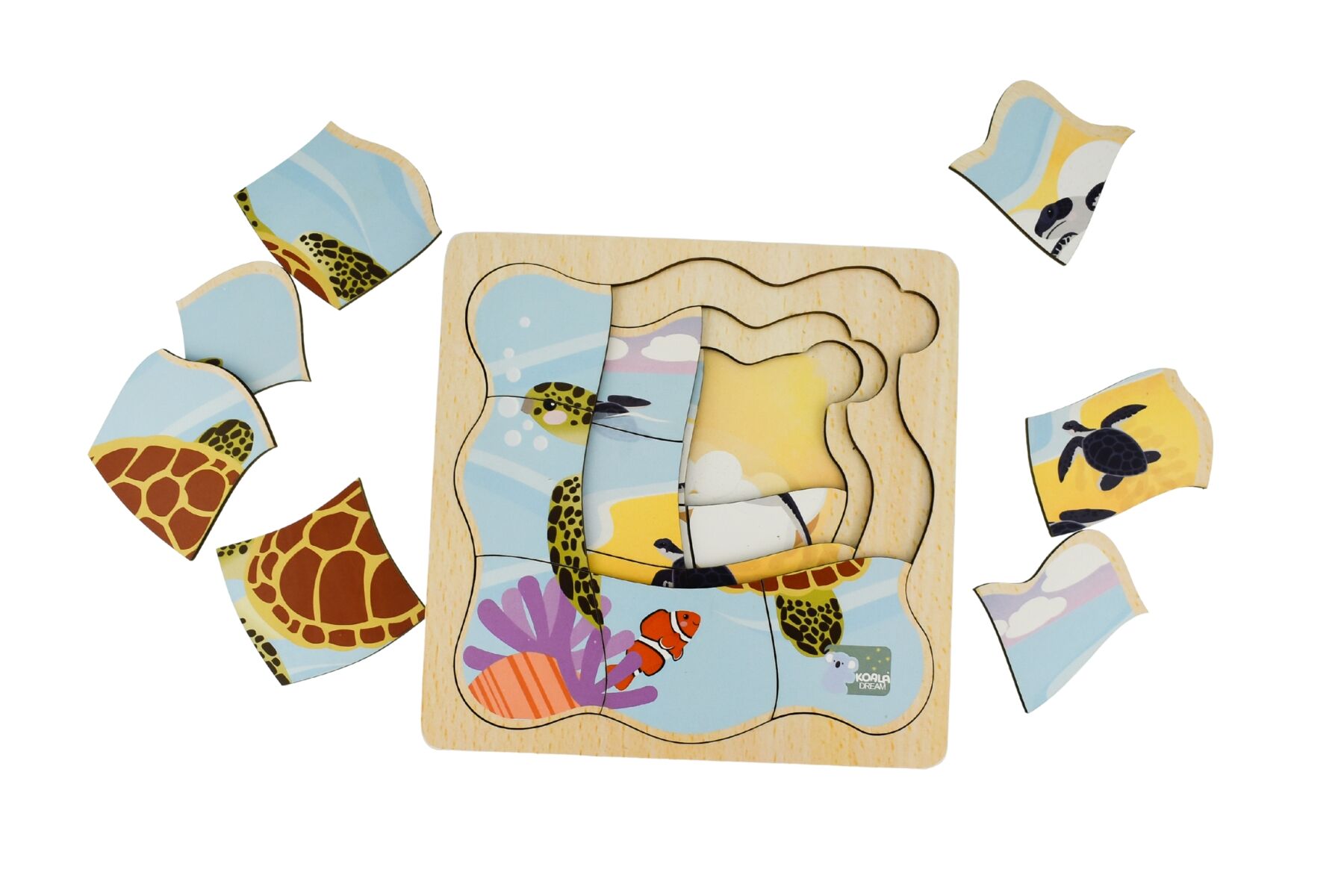 Sea Turtle Life Cycle Puzzle 15x15x1cm