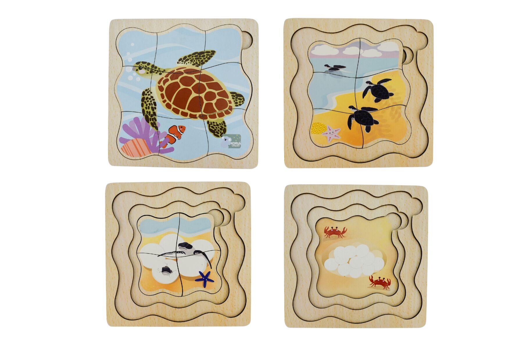 Sea Turtle Life Cycle Puzzle 15x15x1cm
