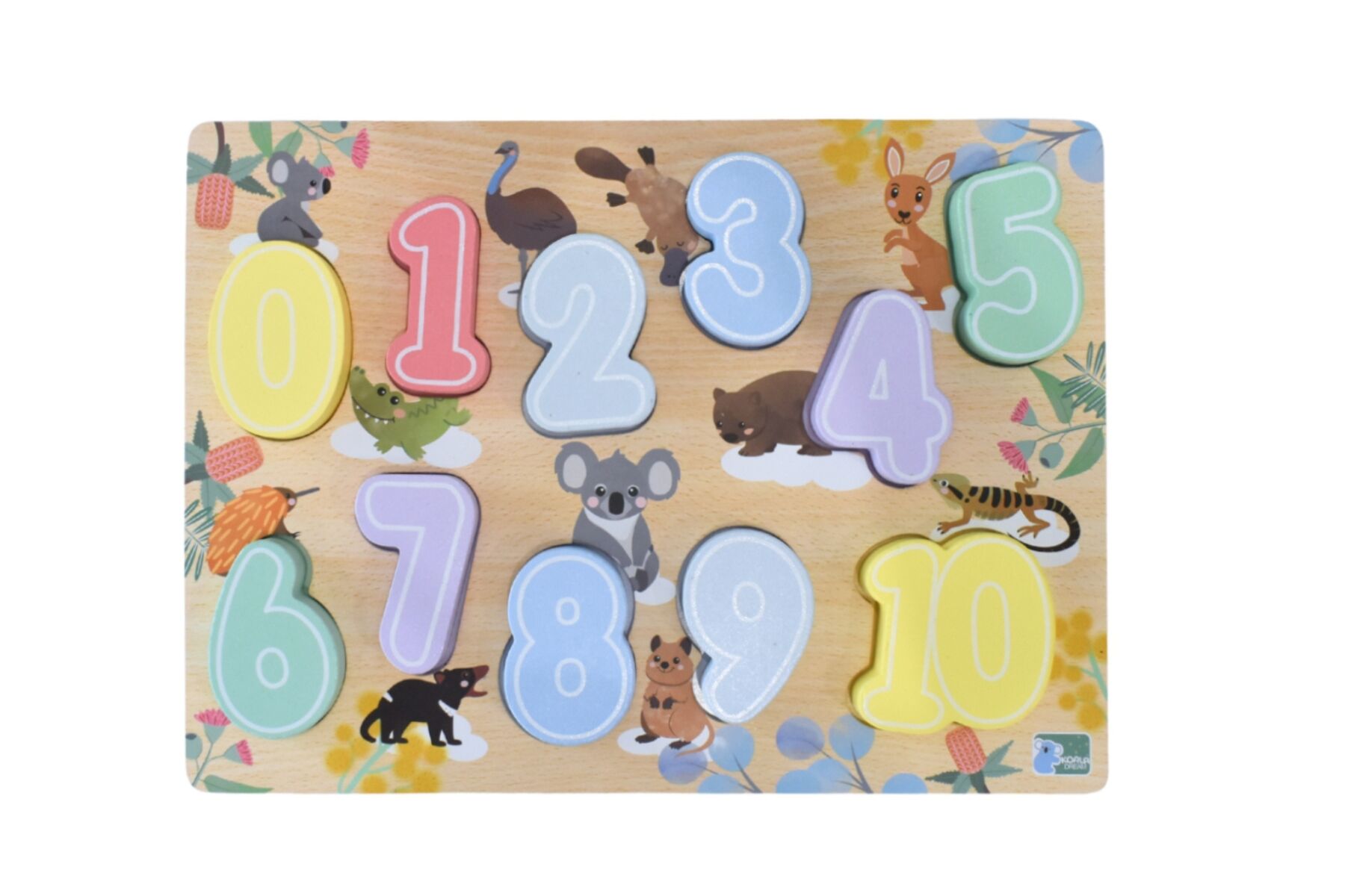 Chunky Number Puzzle Wooden 30x22.5x2.2cm