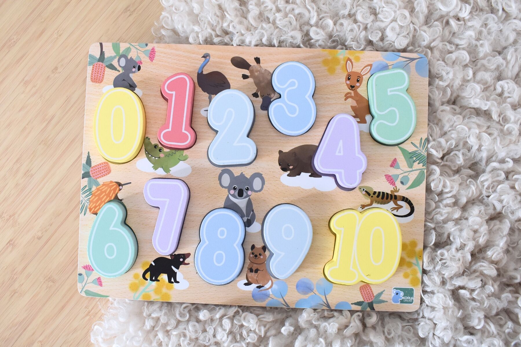 Chunky Number Puzzle Wooden 30x22.5x2.2cm