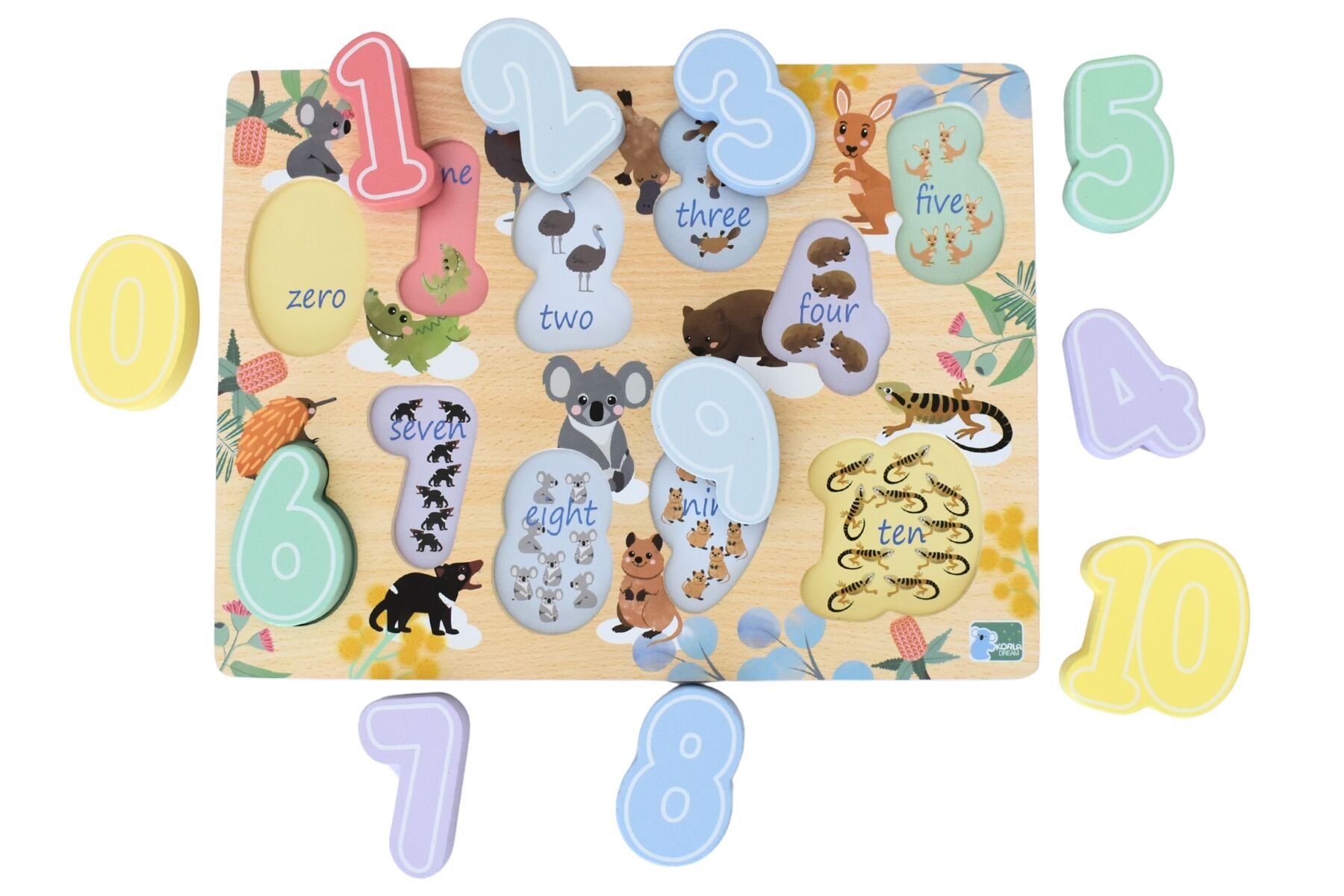 Chunky Number Puzzle Wooden 30x22.5x2.2cm