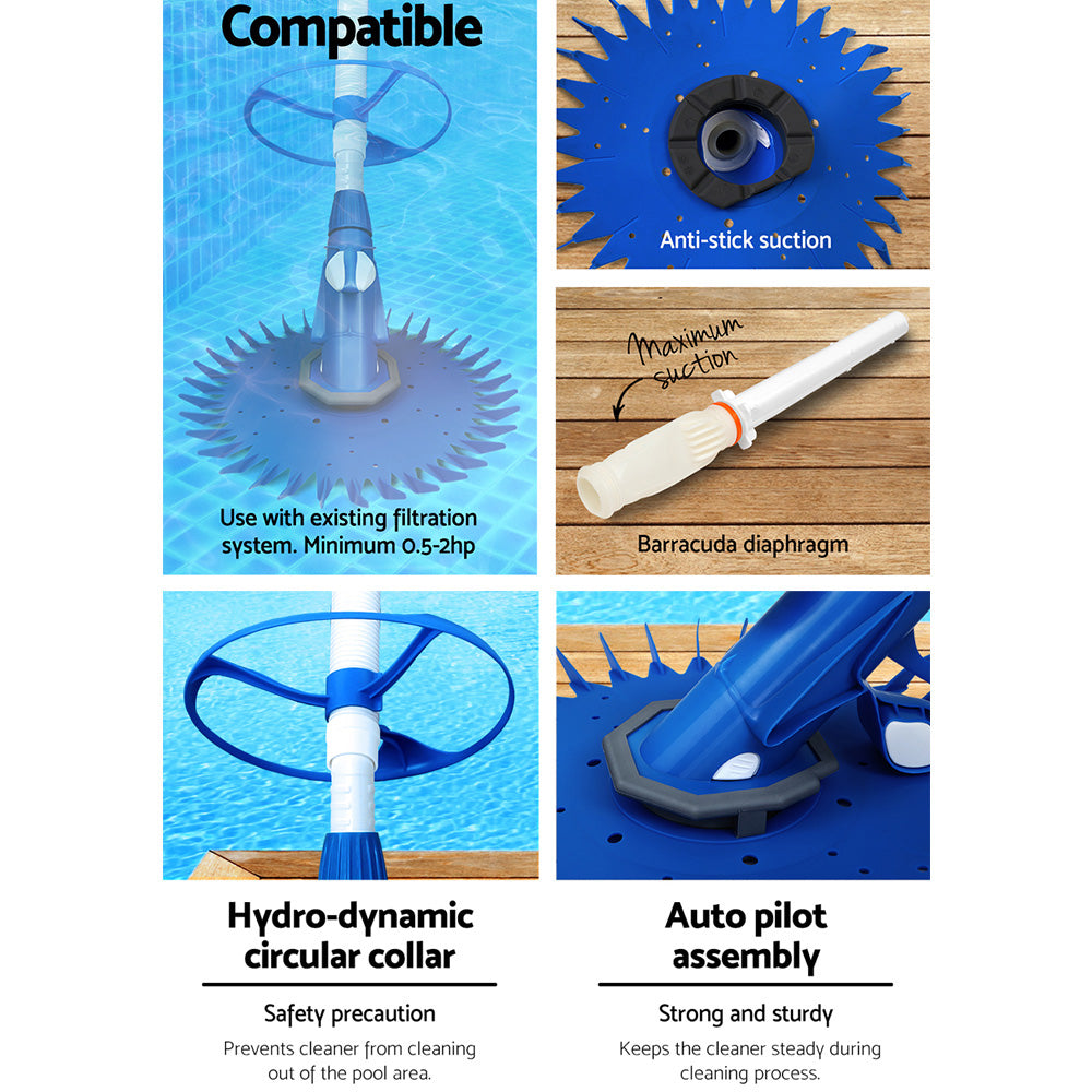Automatic Pool Cleaner Vacuum with 10M Hose Floor & Wall