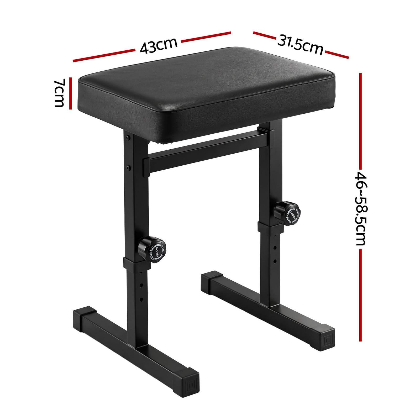 Piano Bench Adjustable Heavy Duty 43x31.5x7cm