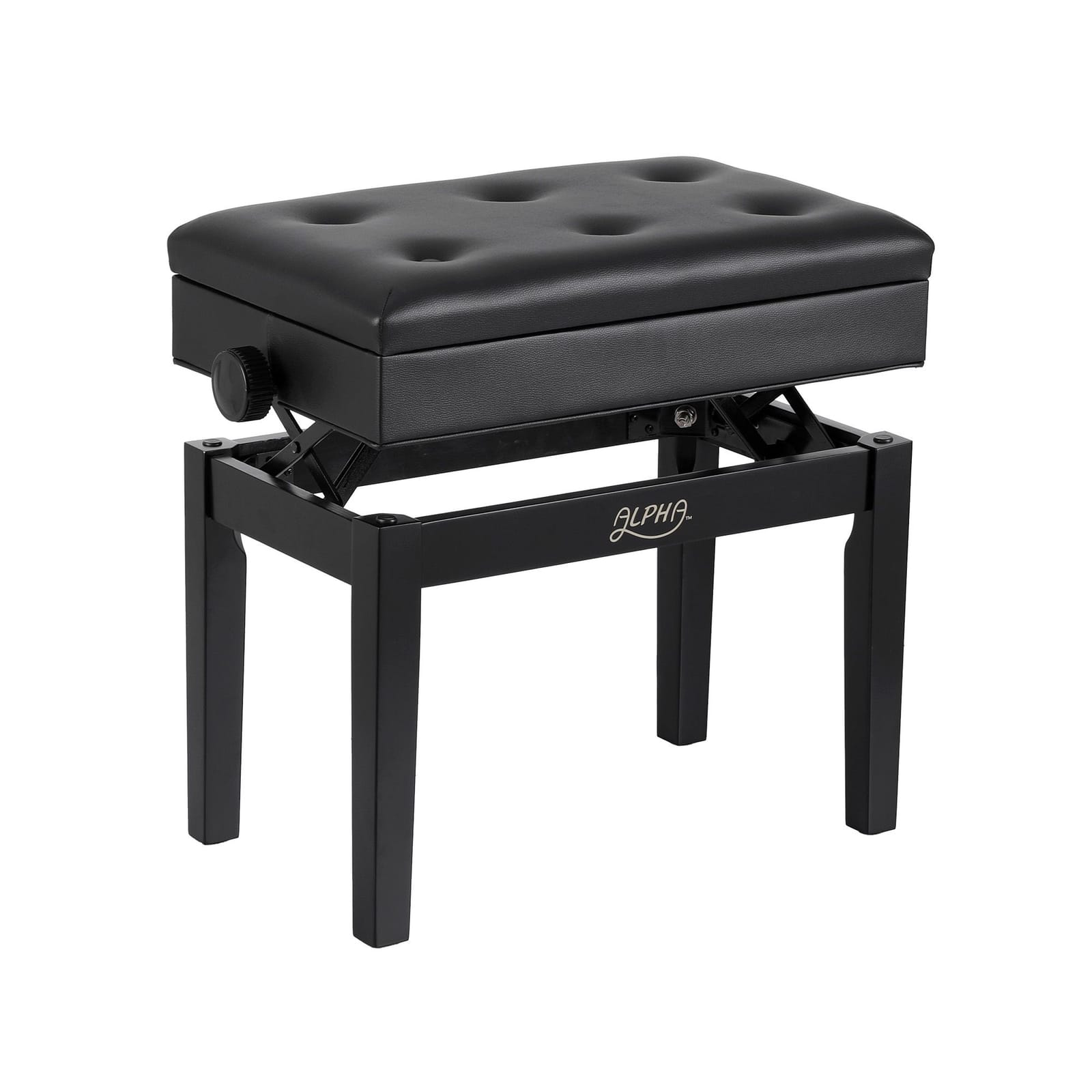 Piano Bench Adjustable Black 55x33x7cm
