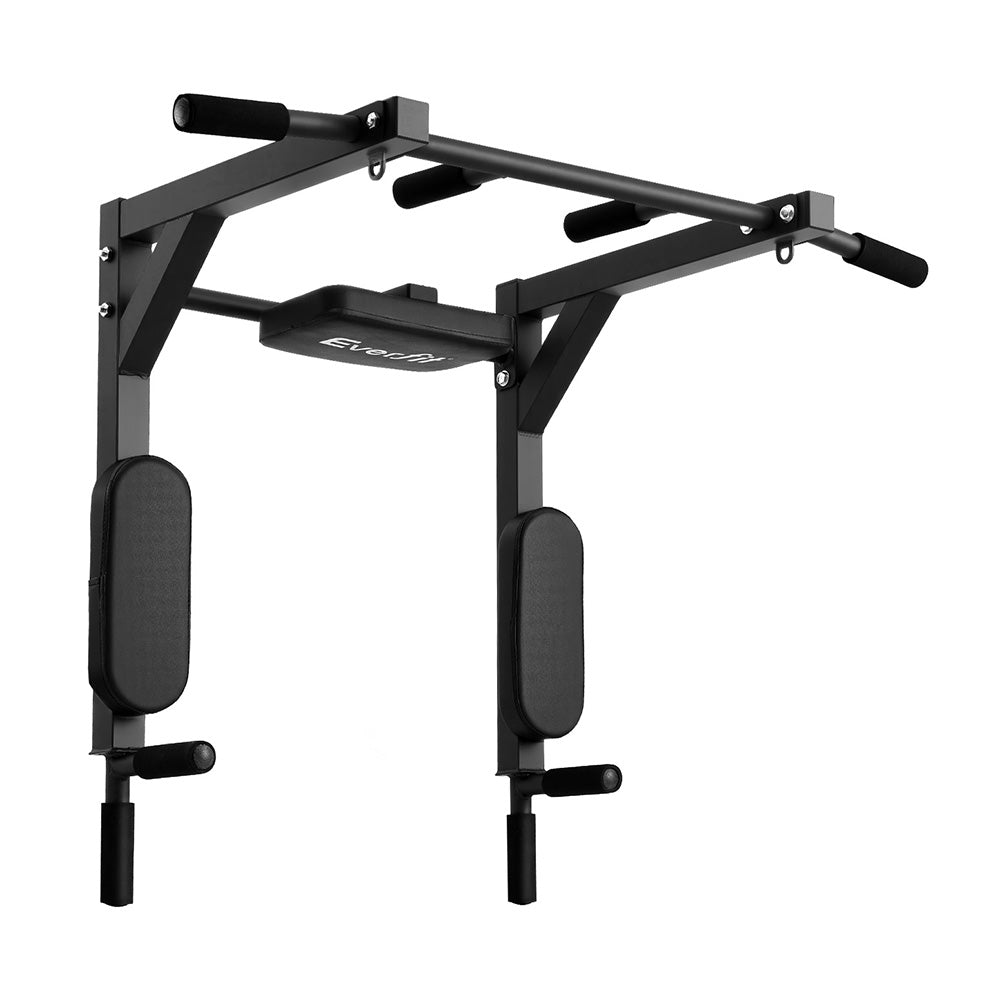 Black colour - Pull Up Bar Dip Station Multi Gym 150kg Home Power Station Black Red