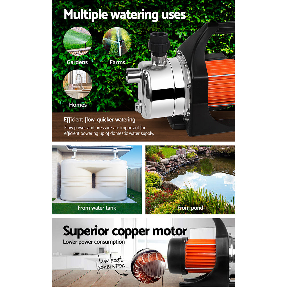 Garden Water Pump High Pressure 800W Tank Rain Farm Irrigation House
