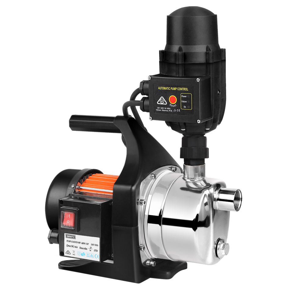 Giantz Auto Controller Tpc - 800W High Pressure Garden Water Pump Black Tank Irrigation