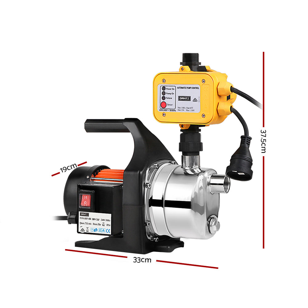 Garden Water Jet Pump High Pressure 800W Tank Rain Farm Irrigation Yellow