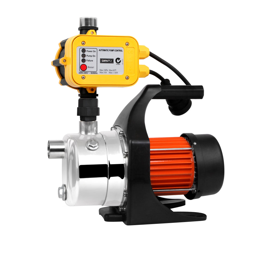 Garden Water Jet Pump High Pressure 800W Tank Rain Farm Irrigation Yellow