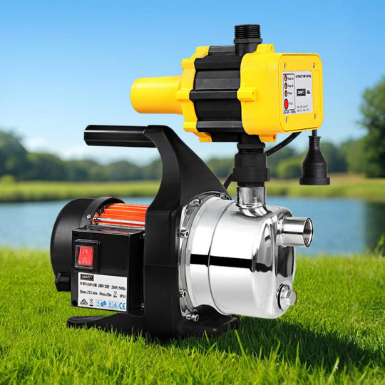 Garden Water Jet Pump High Pressure 800W Tank Rain Farm Irrigation Yellow - Giantz Auto Controller
