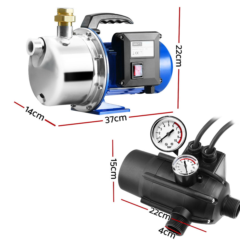 GardenJet Water Pump High Pressure 1100W Tank Rain Farm Irrigation Black