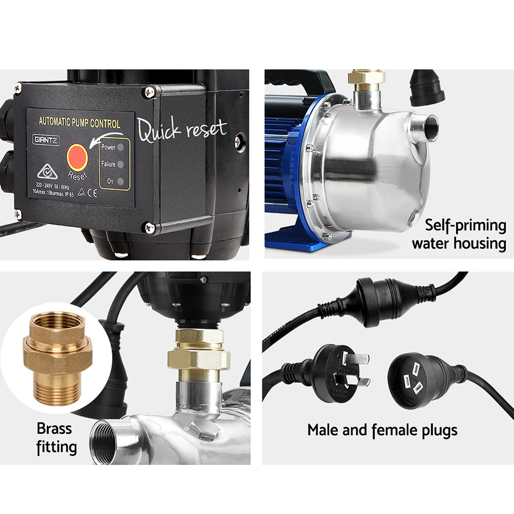 GardenJet Water Pump High Pressure 1100W Tank Rain Farm Irrigation Black