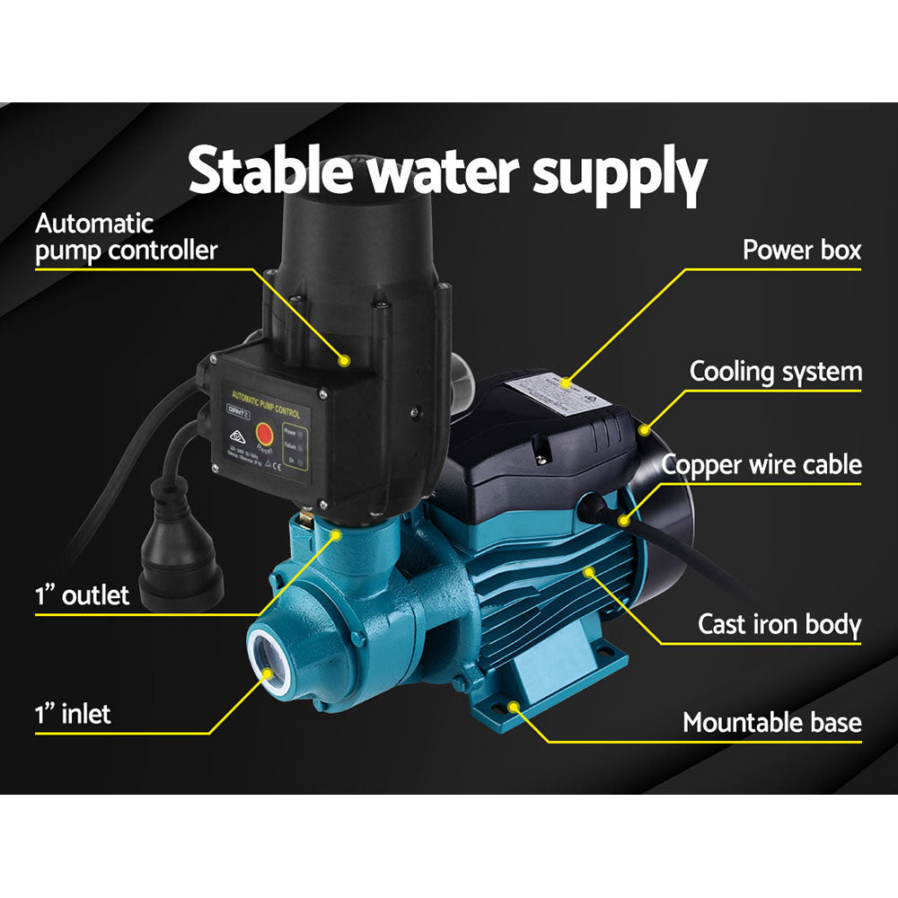 Peripheral Water Pump Garden Boiler Car Wash Auto Irrigation Qb60 Black