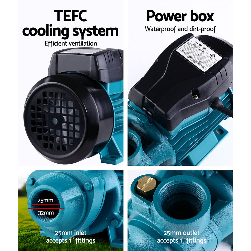 Peripheral Water Pump Garden Boiler Car Wash Auto Irrigation Qb60 Black