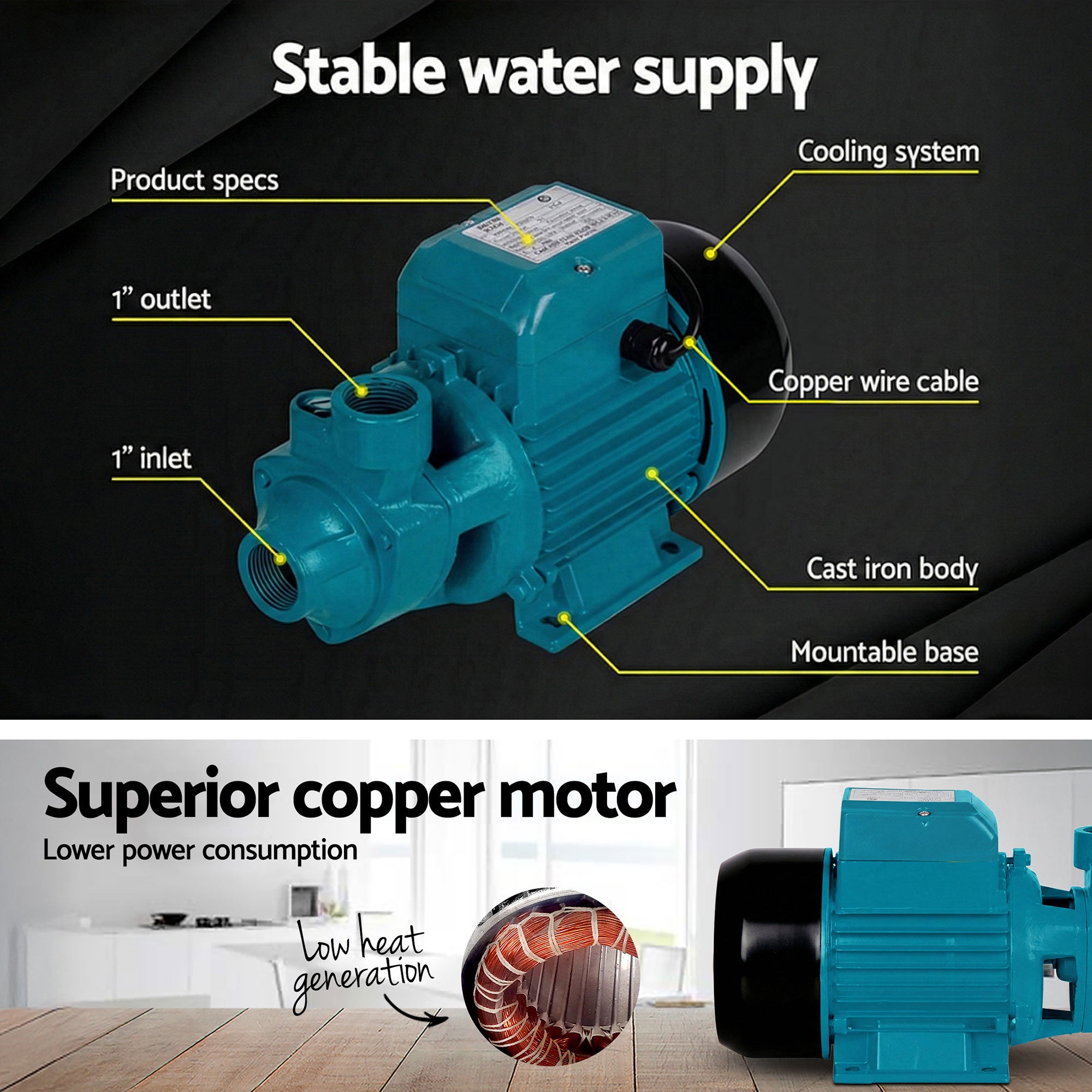 Peripheral Water Pump Garden Boiler Car Wash Auto Irrigation House Qb80