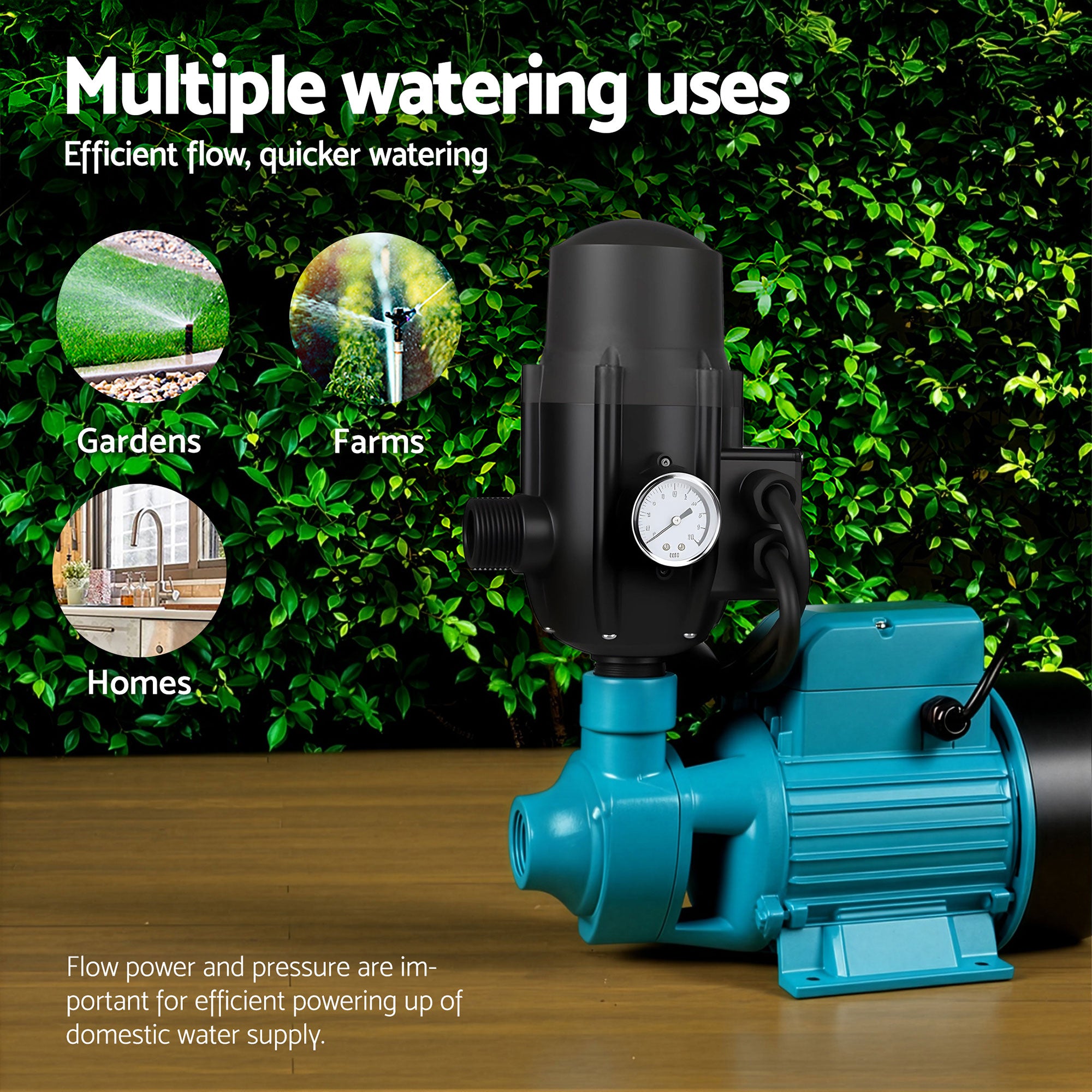 Water Pump Garden Boiler Car Wash Auto Irrigation Qb80 Black