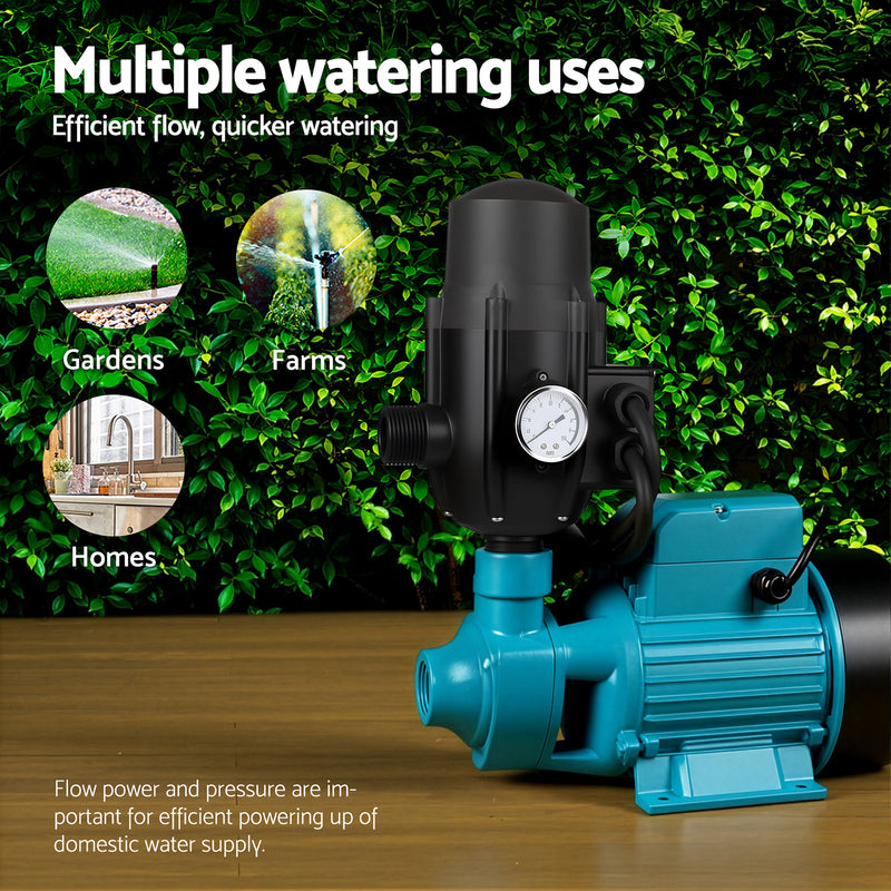 Water Pump Garden Boiler Car Wash Auto Irrigation Qb80 Black - Giantz Peripheral Clean Farm
