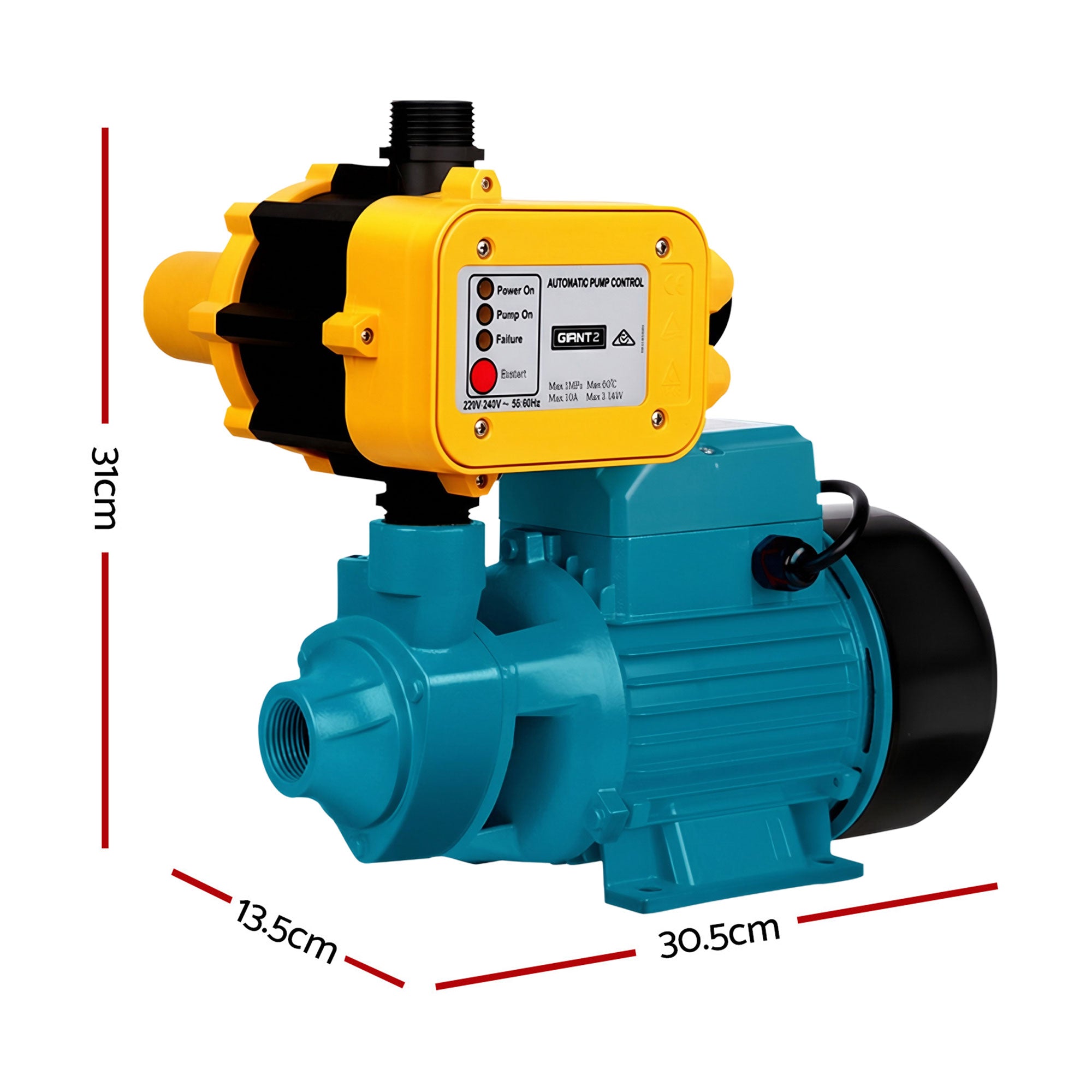 Water Pump Garden Boiler Car Wash Auto Irrigation Qb80 Yellow