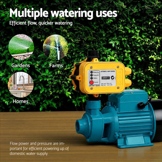 Water Pump Garden Boiler Car Wash Auto Irrigation Qb80 Yellow - Giantz Peripheral Clean Farm