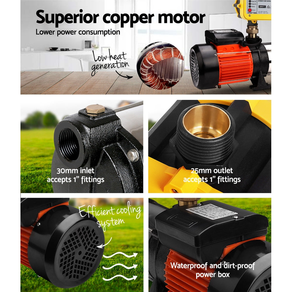 Multi Stage High Pressure Water Pump Garden Farm Rain Tank Irrigation