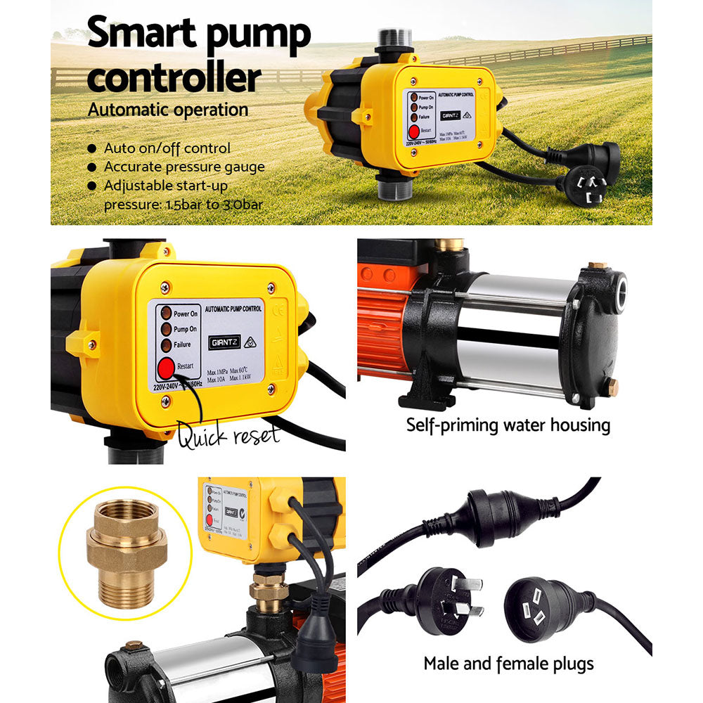 Multi Stage High Pressure Water Pump Garden Farm Rain Tank Irrigation