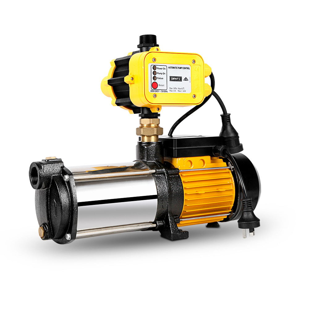 Garden Water Pump High Pressure 2500W Multi Stage Tank Yellow