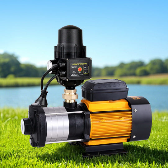 Garden Water Pump High Pressure 2000W Multi Stage Tank Rain Irrigation Black - Giantz Farm House Controller