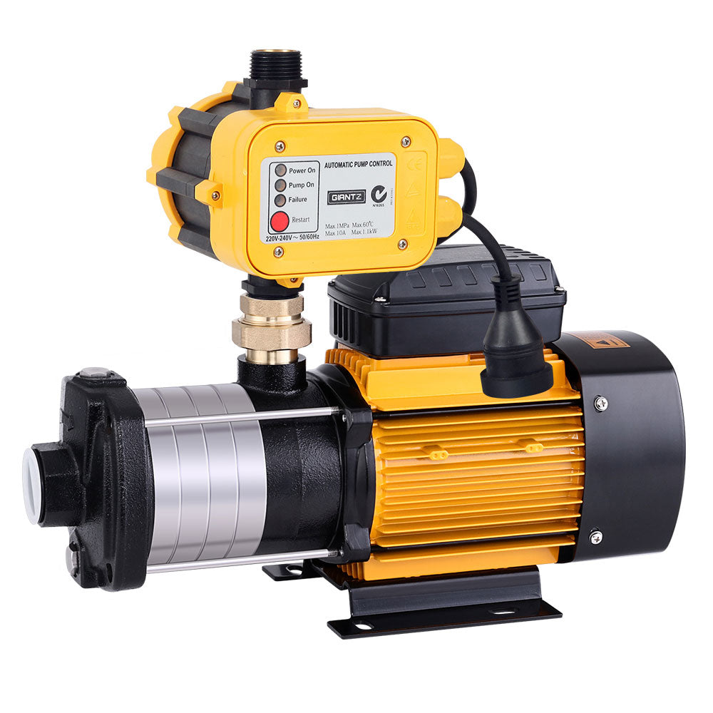 Garden Water Pump High Pressure 2000W Multi Stage Tank Rain Irrigation Yellow