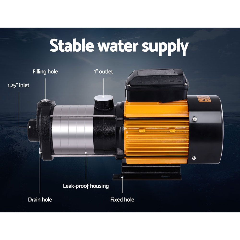 2500W High Pressure Garden Water Pump Multi Stage Black