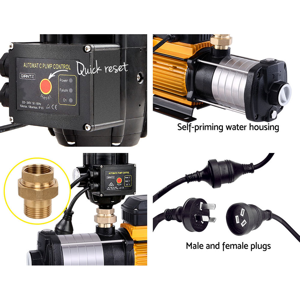 2500W High Pressure Garden Water Pump Multi Stage Black