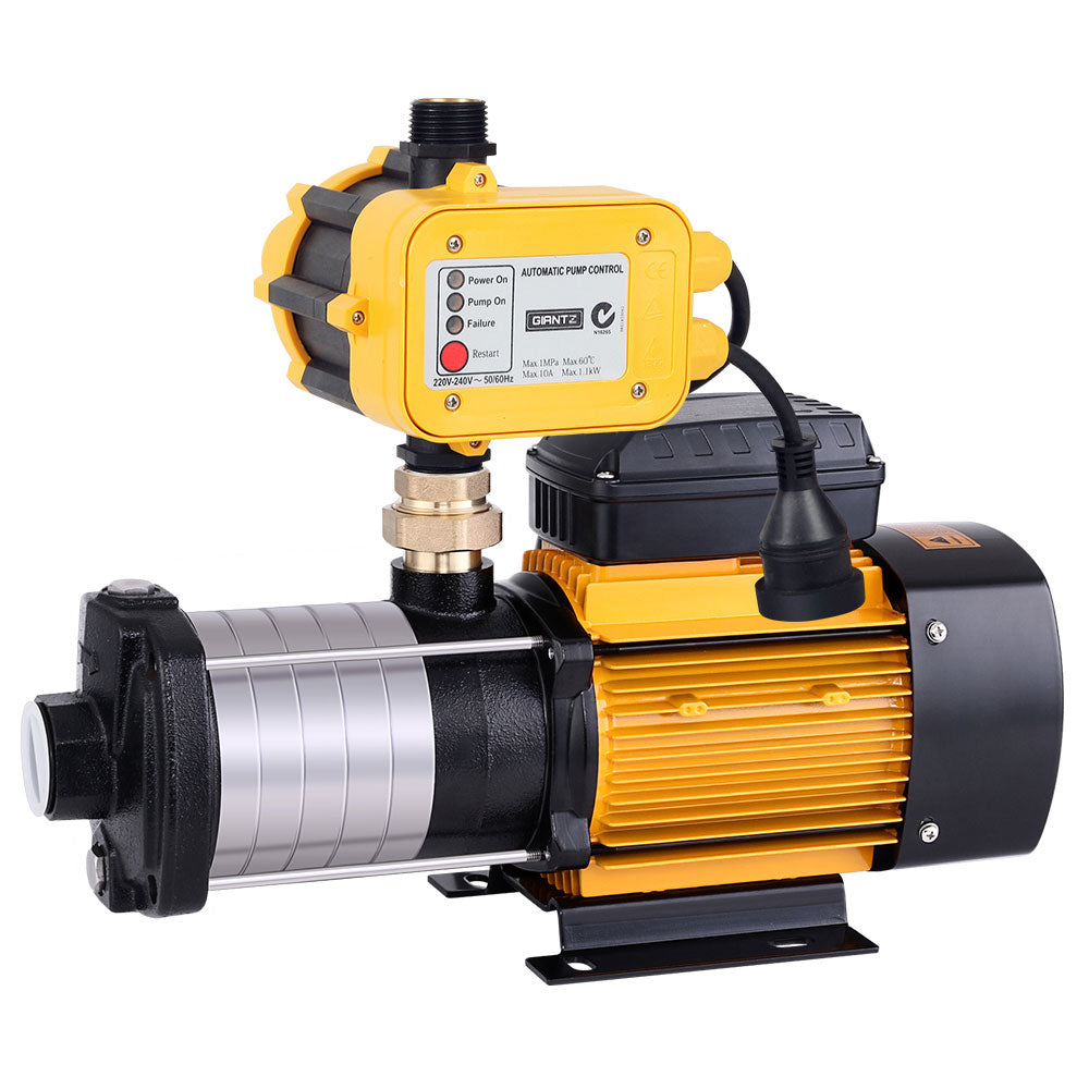 Garden Water Pump High Pressure 2500W Multi Stage Tank Rain Irrigation Yellow