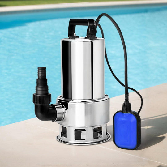Sewage Pumps - 1800W Submersible Dirty Water Pump Bore Tank Well Steel Automatic Clean