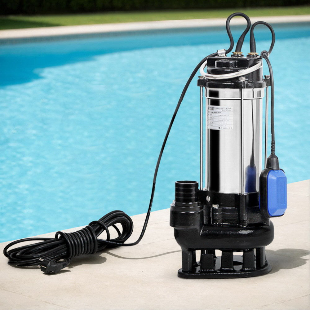 2000W Submersible Dirty Water Pump Bore Tank Well Steel Automatic