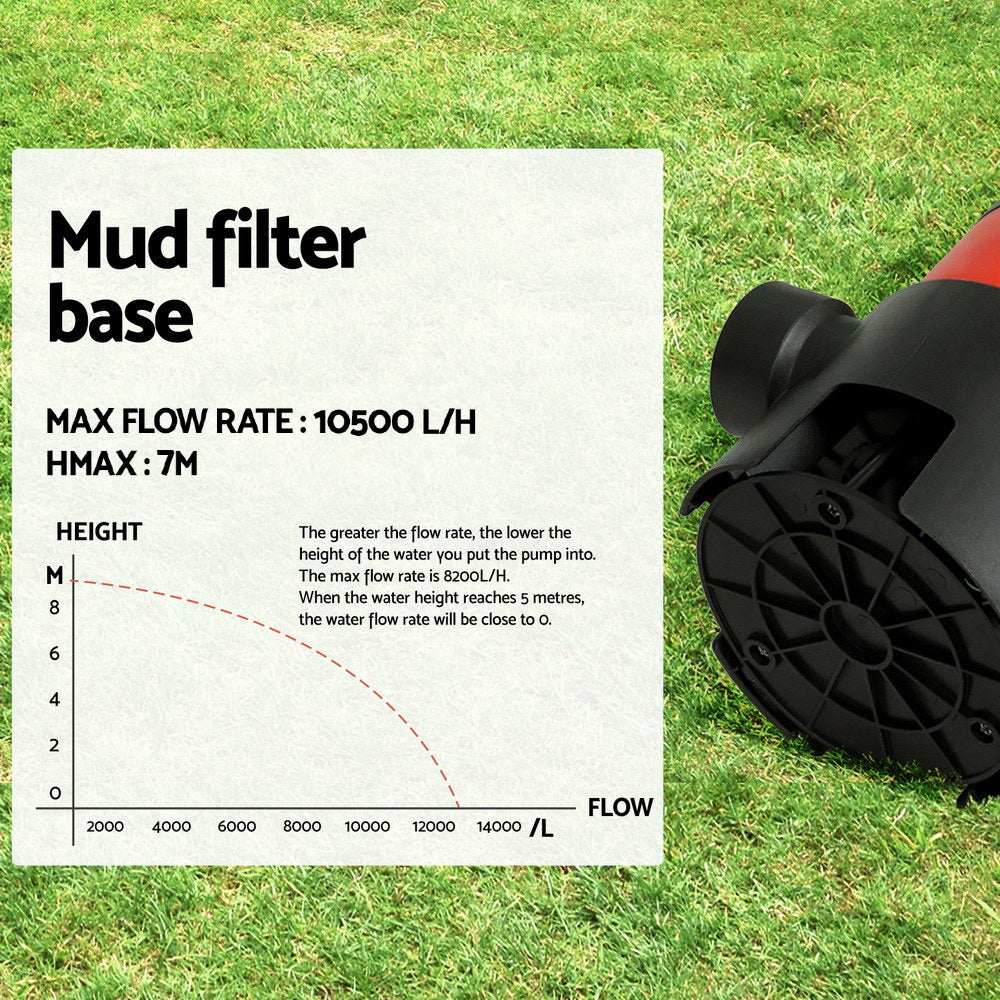 550W Water Pump Dirty Submersible Sump Swim Pool Flooding Pond Clean
