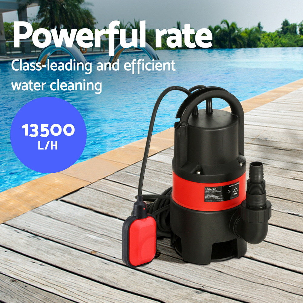 750W Water Pump Dirty Submersible Sump Swim Pool Flooding Pond Clean