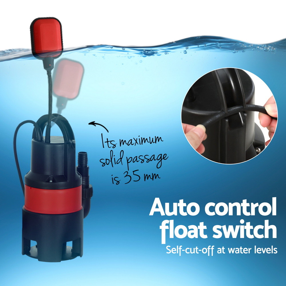 750W Water Pump Dirty Submersible Sump Swim Pool Flooding Pond Clean