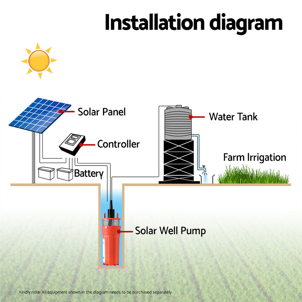 Heavy Duty - Durable Submersible Solar Water Pump - 24V