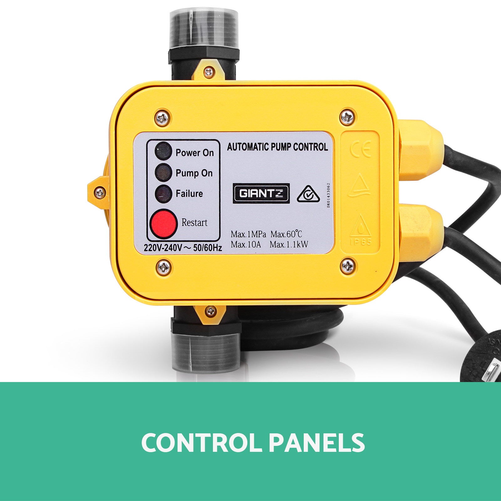Water Pressure Pump Controller Auto Switch Control Electric Electronic Yellow