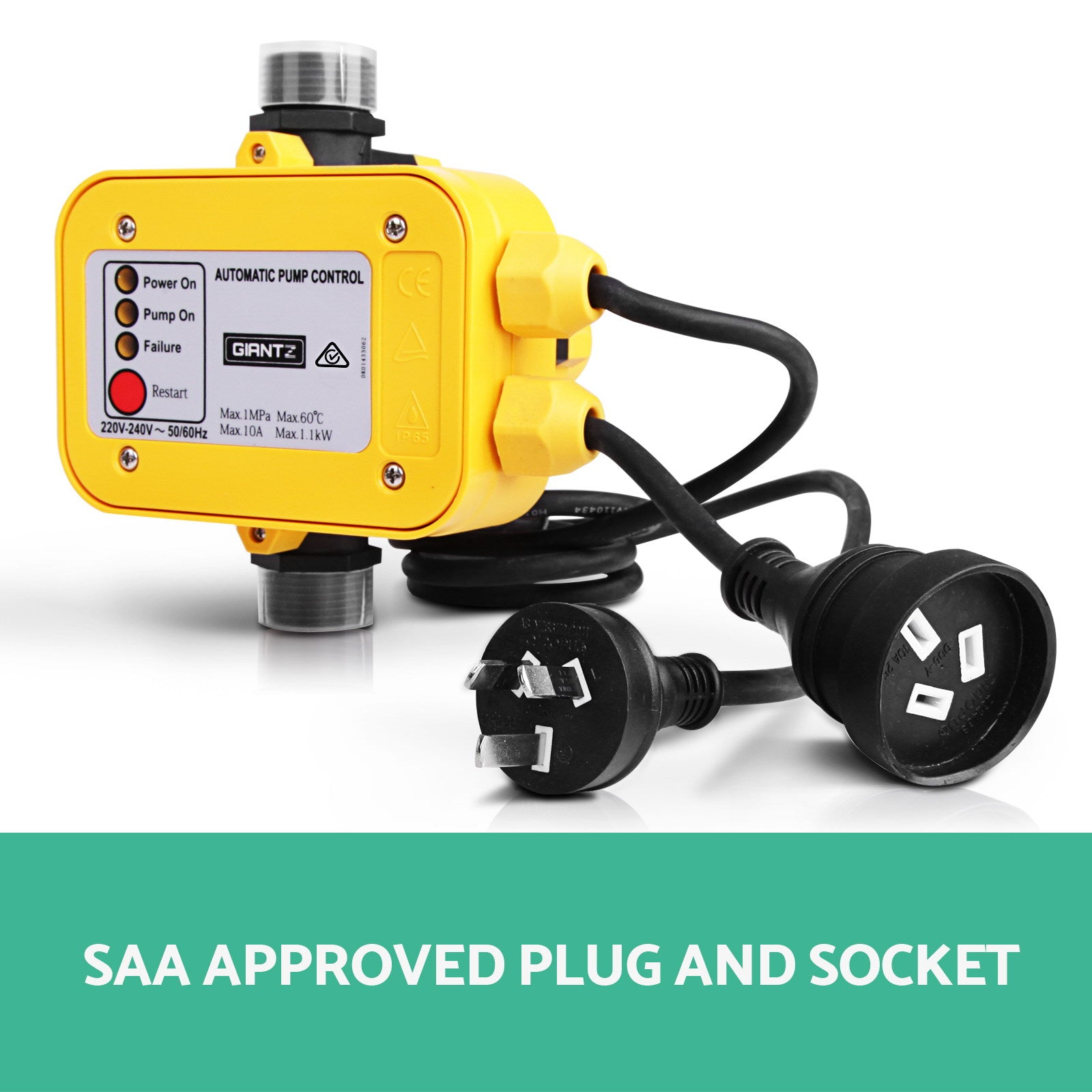 Water Pressure Pump Controller Auto Switch Control Electric Electronic Yellow